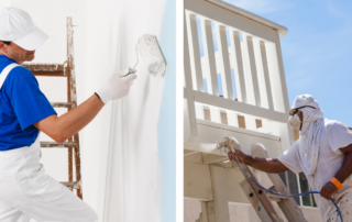 roller painting vs spray painting